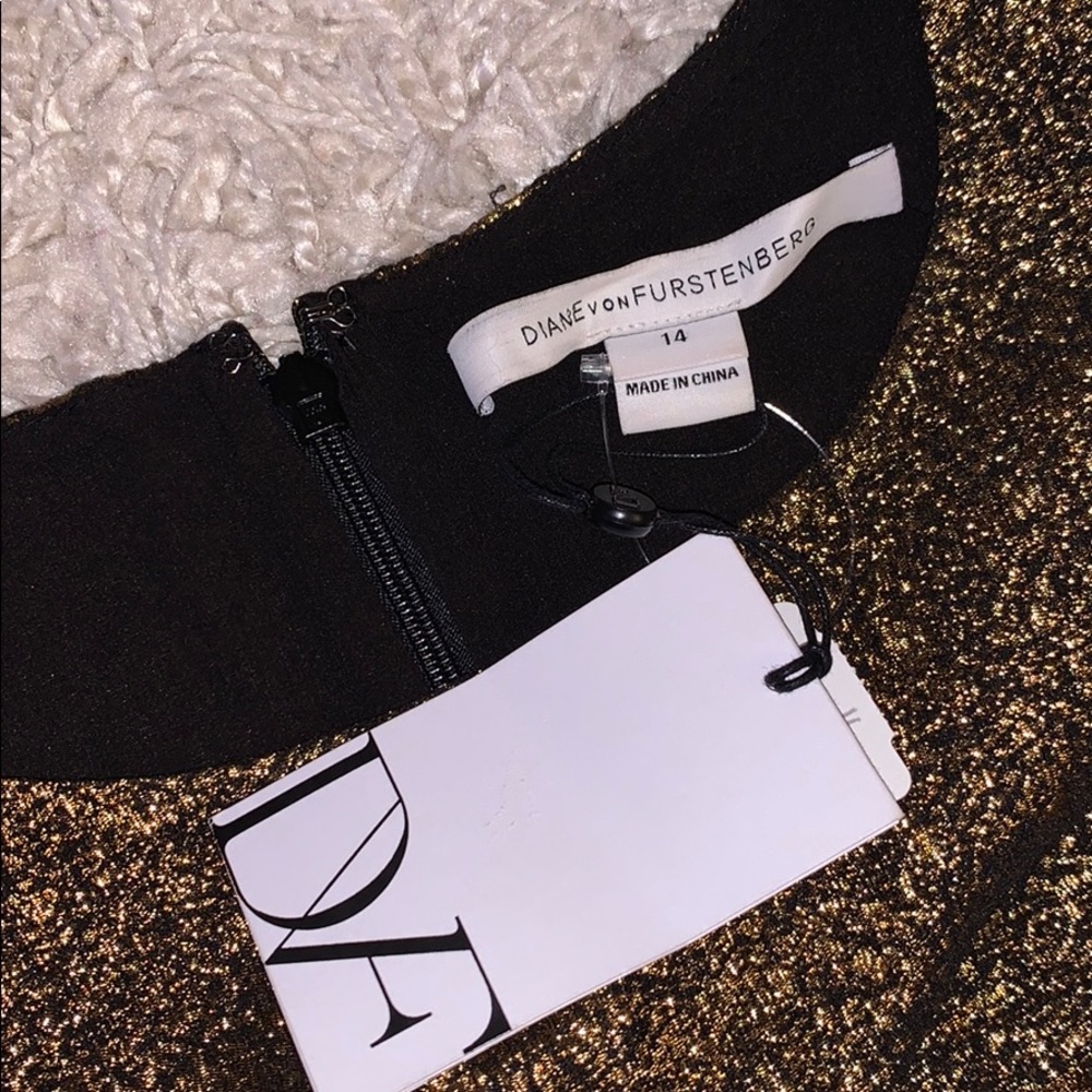NWT Diane Von Furstenberg Hadlie Gold Dress, 14 - Picture 5 of 13